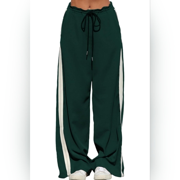 Pants - Wide Leg Track Pants with Side Stripe | Size Large | 2026 Release
